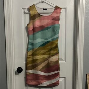 Vince Camuto Colorful Wave Pattern Mini Dress